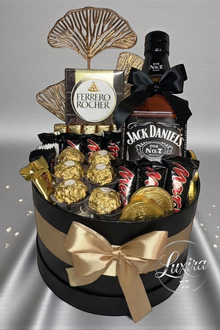 Luxusný darčekový box pre muža Jack Daniels čierno-zlatý
