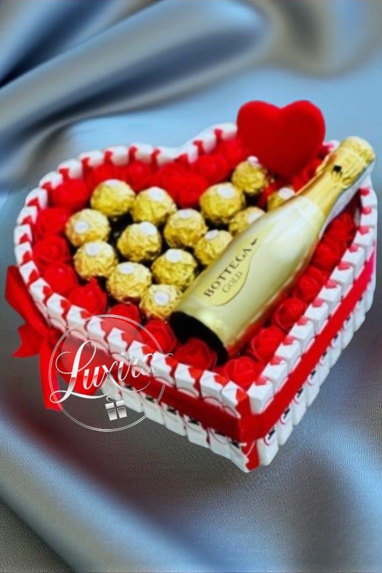 Kinder torta srdce s Bottega a Ferrero Rocher