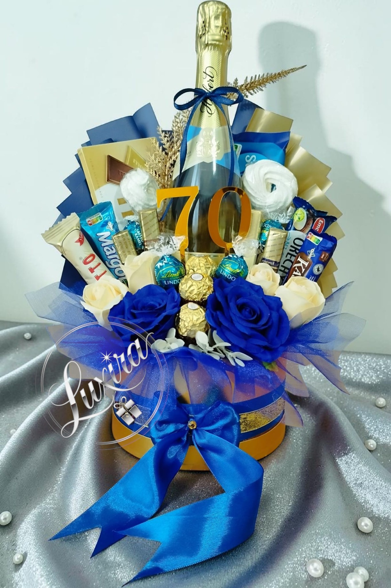 Luxusný darčekový box so sladkosťami a prosecco pre muža aj ženu
